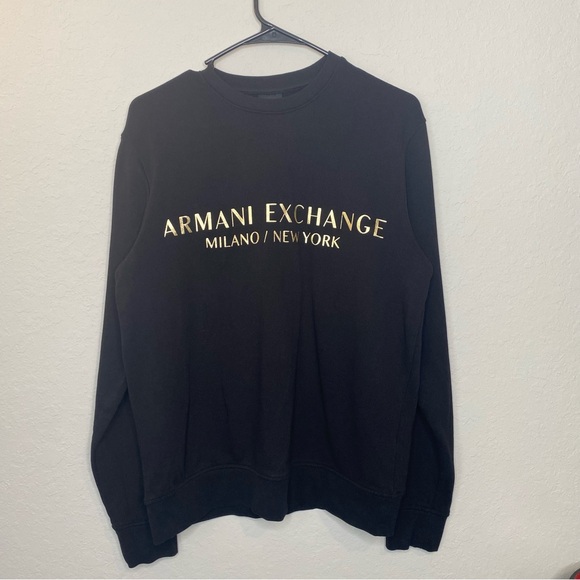Armani Exchange Black and Gold Crewneck Sweater - Picture 1 of 7